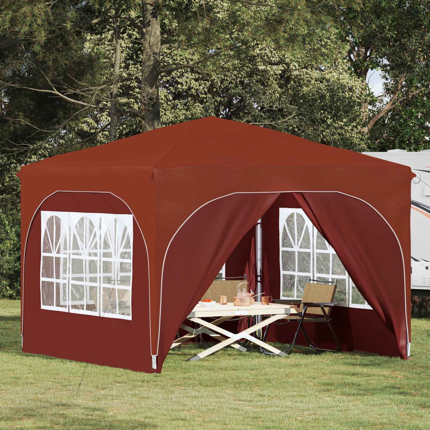 Pop-up Party Tent 290 x 290 x 245 cm Terracotta