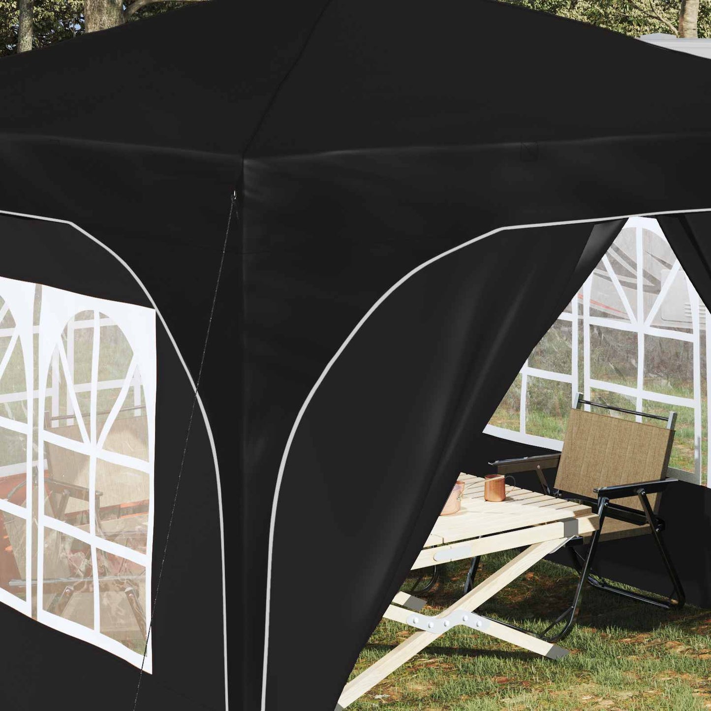 Pop-up Party Tent 290 x 290 x 245 cm Black