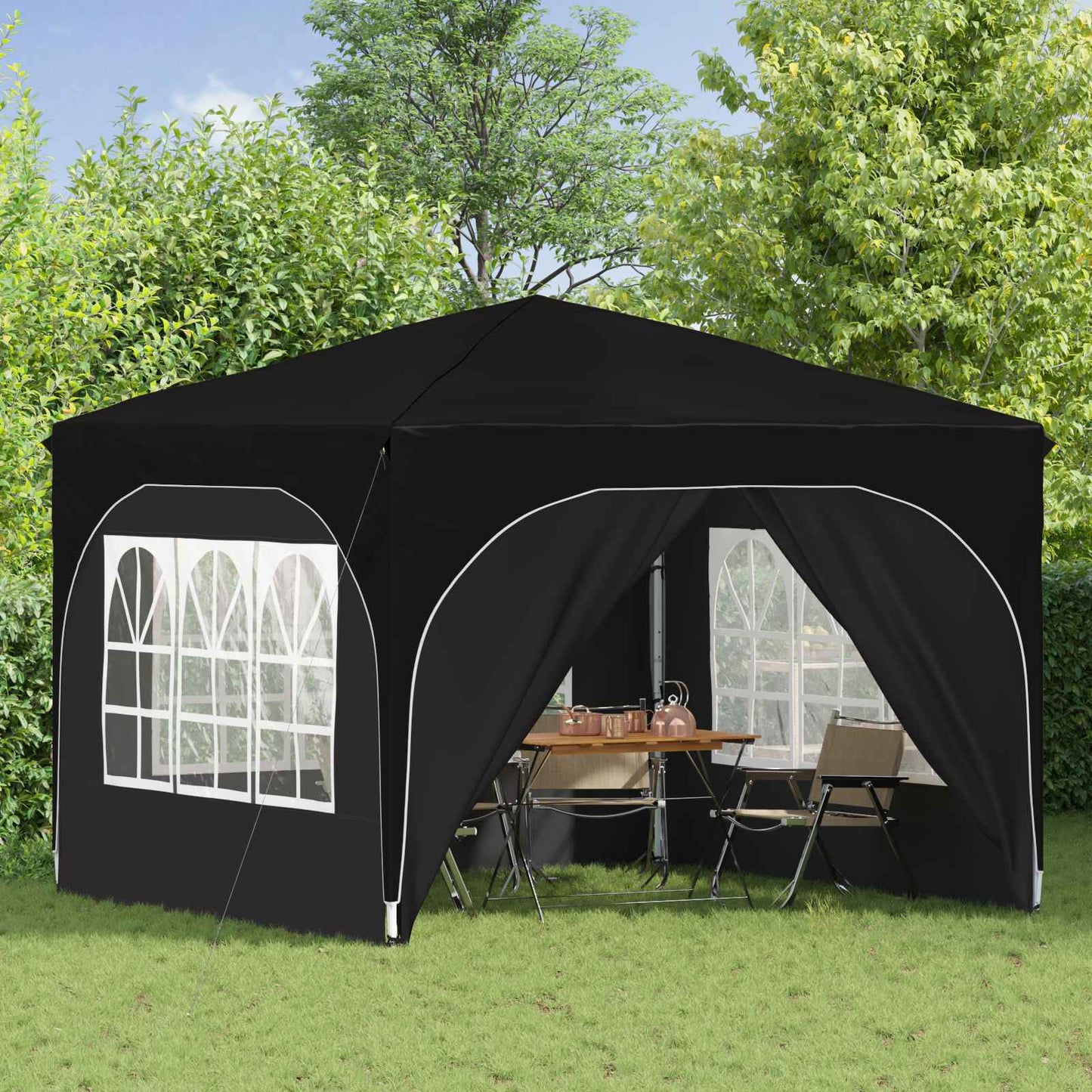 Pop-up Party Tent 290 x 290 x 245 cm Black