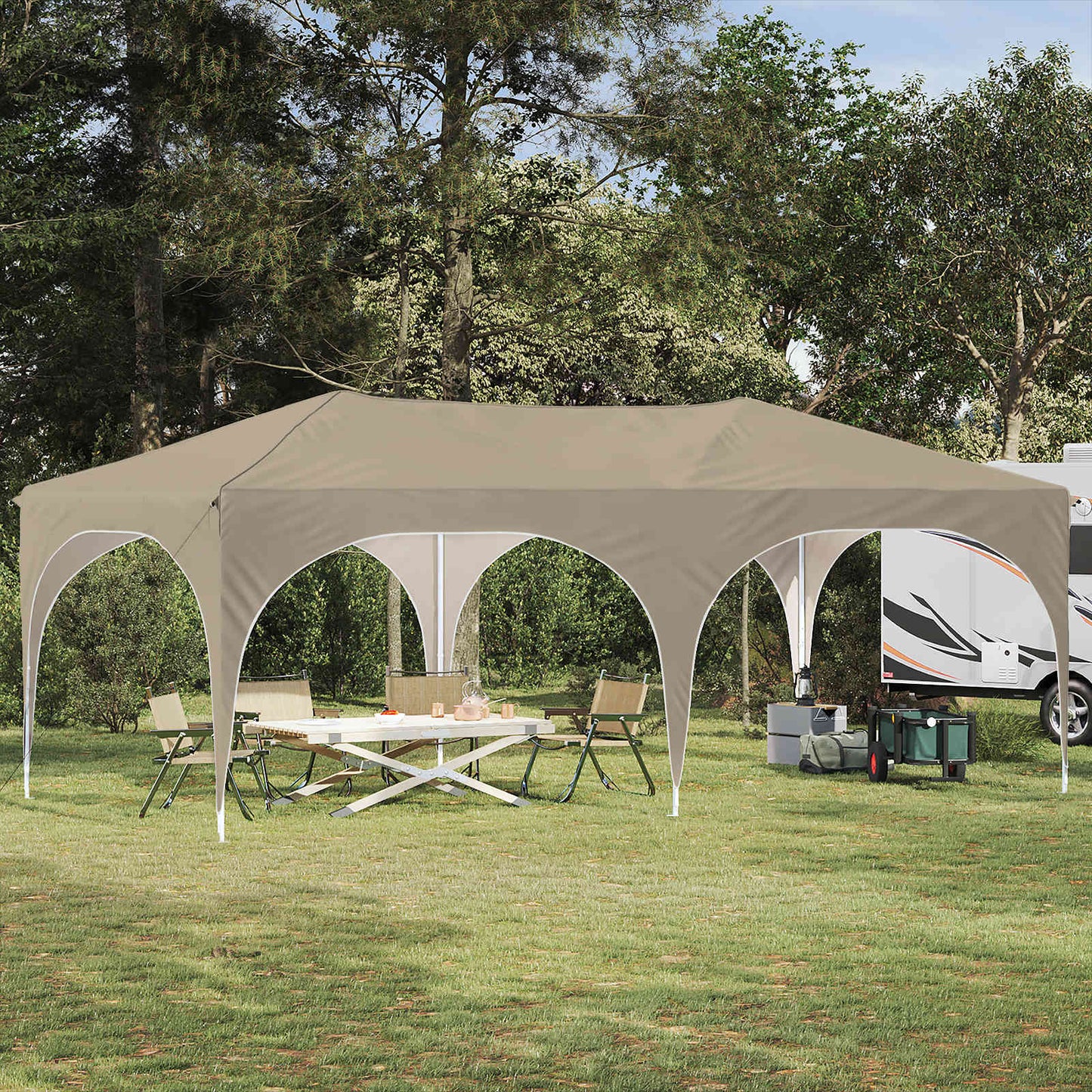 Pop-up Party Tent 575 x 288 x 245 cm Cream Oxford Fabric