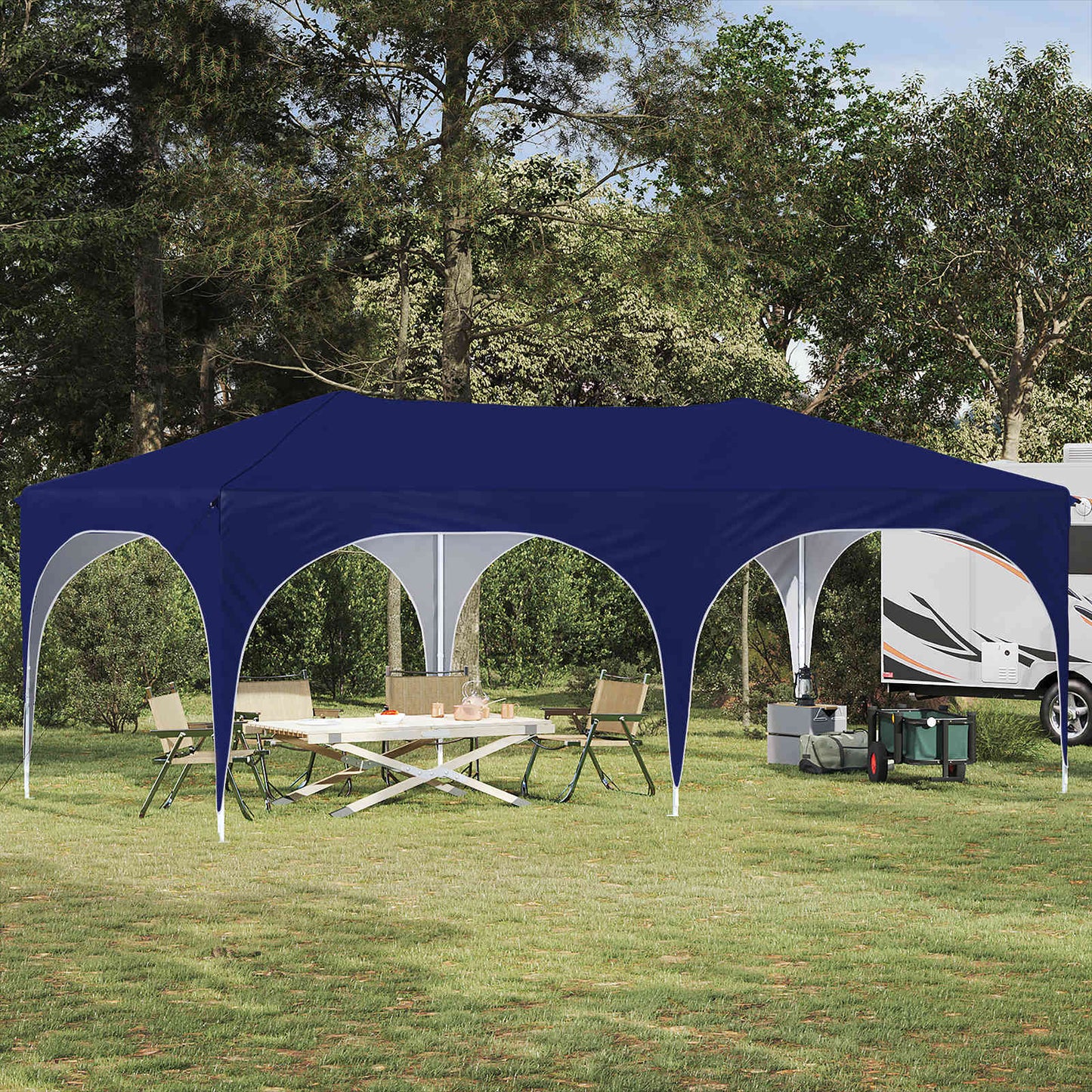 Pop-up Party Tent 575 x 288 x 245 cm Blue Oxford Fabric