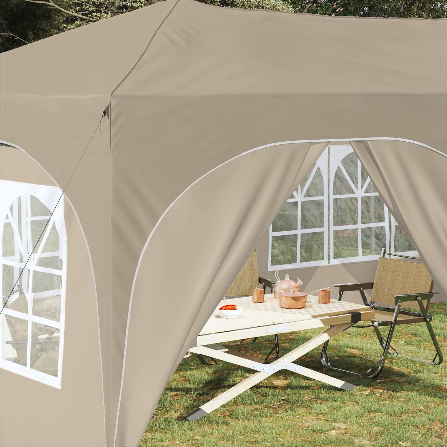 Pop-up Party Tent 575 x 288 x 245 cm Cream Oxford Fabric
