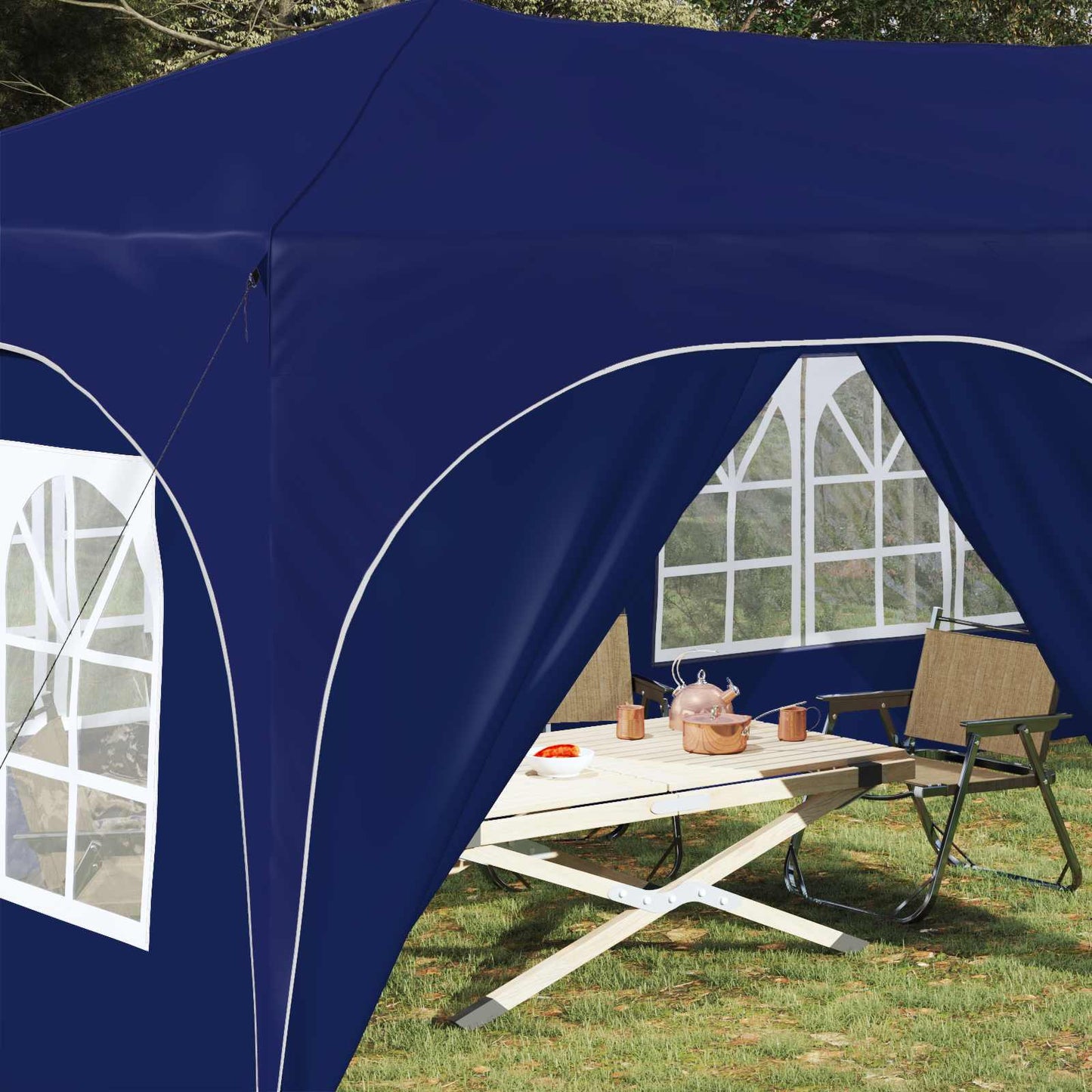 Pop-up Party Tent 575 x 288 x 245 cm Blue Oxford Fabric