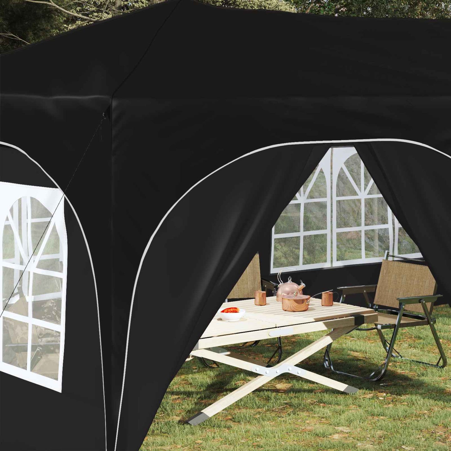 Pop-up Party Tent 575 x 288 x 245 cm Black Oxford Fabric