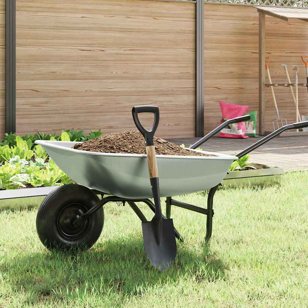 Shovel Black 68.5 cm Power Coated Steel and Solid Wood