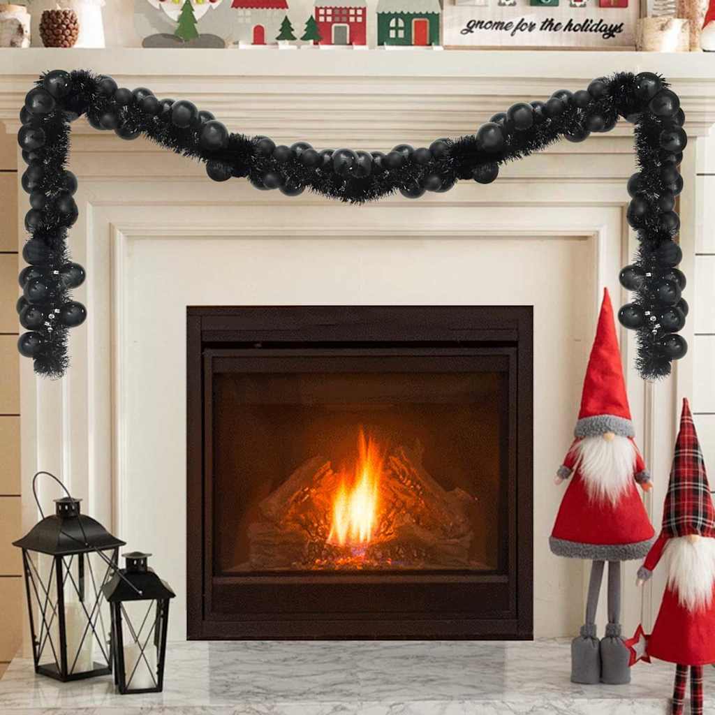 Christmas Ball Garland Black 186 cm Polystyrene