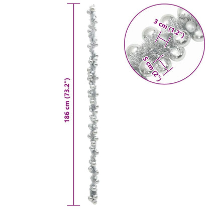 Christmas Ball Garland Silver 186 cm Polystyrene