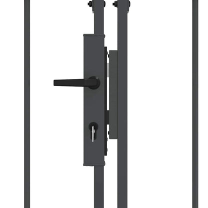 Garden Fence Gate with Arched Top Assen Grey 4 x 1.25 m Steel