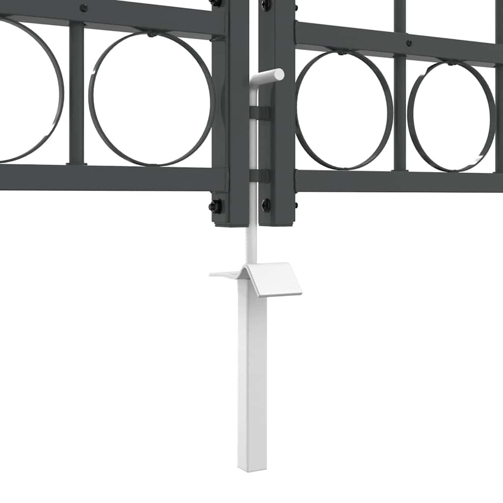 Garden Fence Gate with Arched Top Assen Grey 4 x 1.25 m Steel