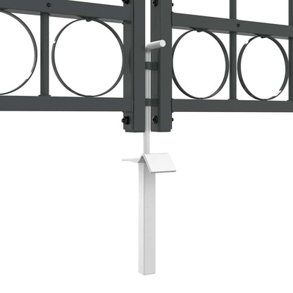 Garden Fence Gate with Arched Top Assen Grey 4 x 1.25 m Steel