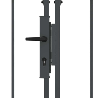 Garden Fence Gate with Arched Top Assen Grey 400 x 100 cm Steel