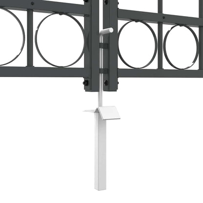 Garden Fence Gate with Arched Top Assen Grey 400 x 100 cm Steel