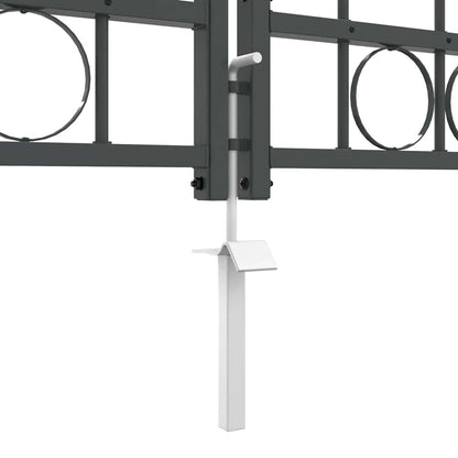 Garden Fence Gate with Arched Top Assen Grey 500 x 100 cm Steel