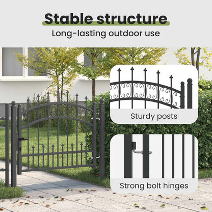 Fence Gate with Spear Top KAMPEN 103 x 75 cm Steel Grey