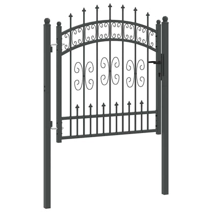 Fence Gate with Spear Top KAMPEN 103 x 100 cm Steel Grey
