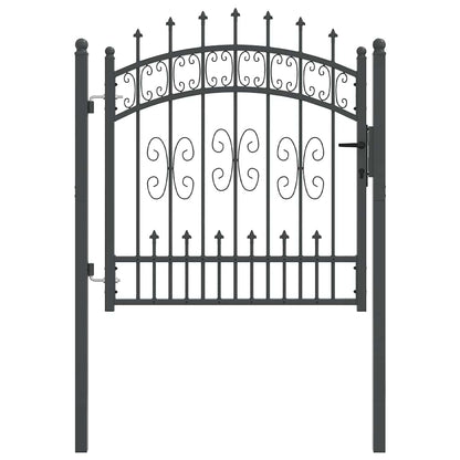 Fence Gate with Spear Top KAMPEN 103 x 100 cm Steel Grey