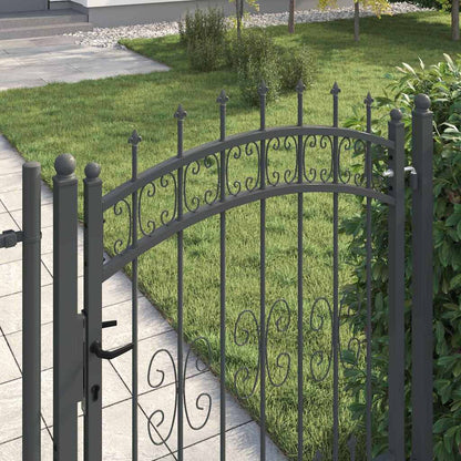 Fence Gate with Spear Top KAMPEN 103 x 175 cm Steel Grey