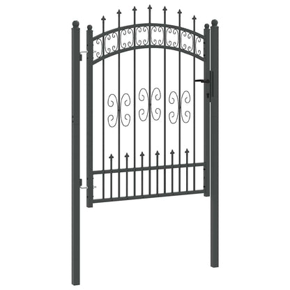 Fence Gate with Spear Top KAMPEN 103 x 175 cm Steel Grey