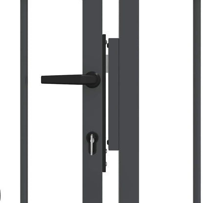 Fence Gate with Spear Top KAMPEN 305 x 150 cm Steel Grey