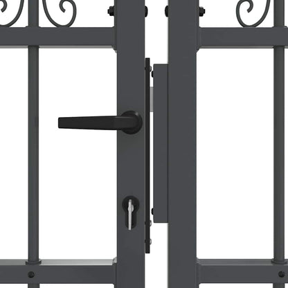 Fence Gate with Spear Top KAMPEN 404 x 75 cm Steel Grey