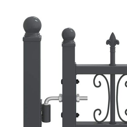 Fence Gate with Spear Top KAMPEN 404 x 100 cm Steel Grey