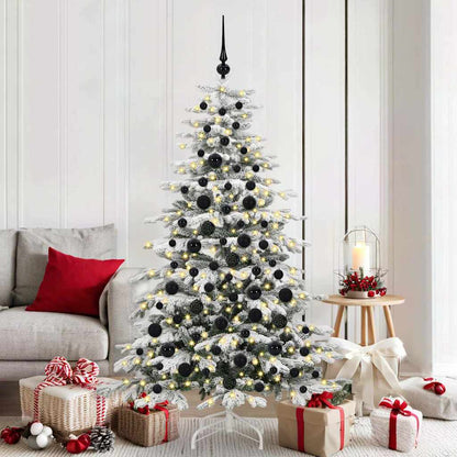 Christmas Bauble Set with 300 LEDs 120 pcs Black Plastic