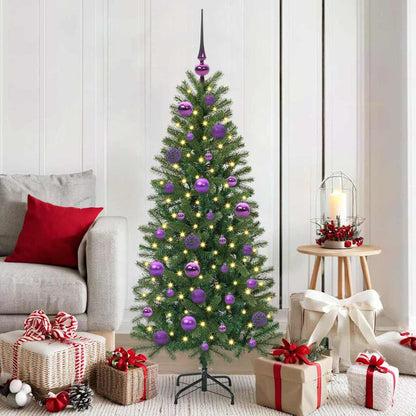 Christmas Bauble Set with 150 LEDs 61 pcs Lilac Plastic