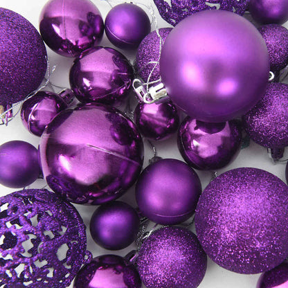 Christmas Bauble Set with 300 LEDs 120 pcs Lilac Plastic