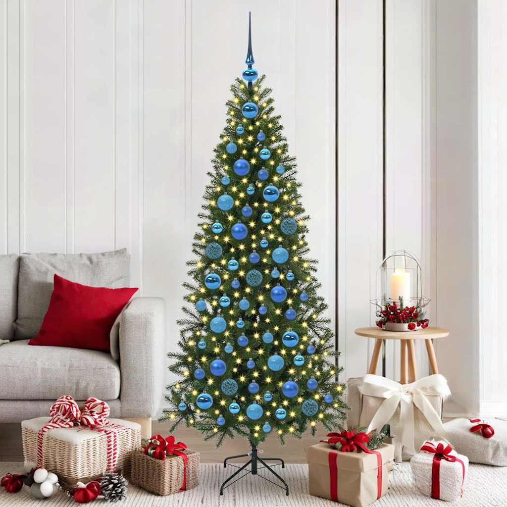 Christmas Bauble Set with 300 LEDs 120 pcs Blue Plastic