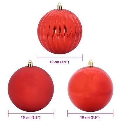 Christmas Bauble Set XL 15 pcs Red Plastic