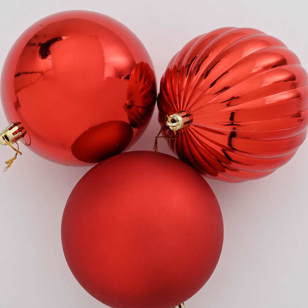 Christmas Bauble Set XXL 4 pcs Red Plastic