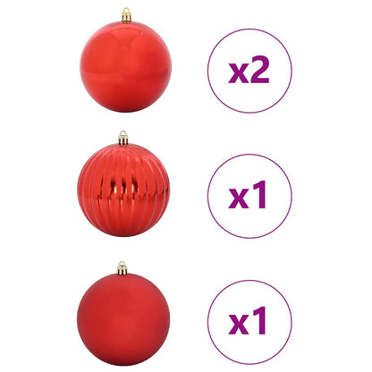 Christmas Bauble Set XXL 4 pcs Red Plastic