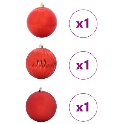 Christmas Bauble Set XXL 3 pcs Red Plastic