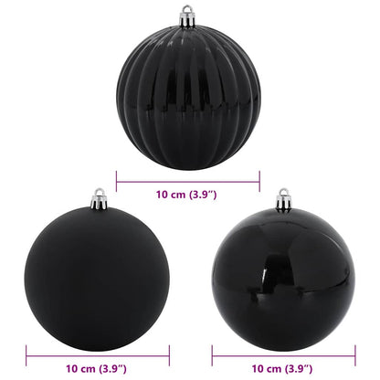 Christmas Bauble Set XL 15 pcs Black Plastic
