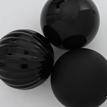 Christmas Bauble Set XL 9 pcs Black Plastic