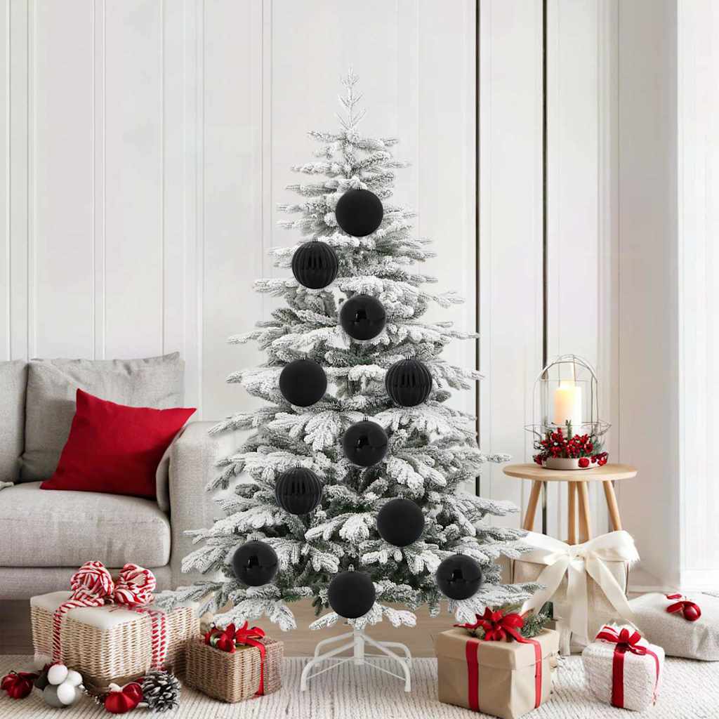 Christmas Bauble Set XL 9 pcs Black Plastic