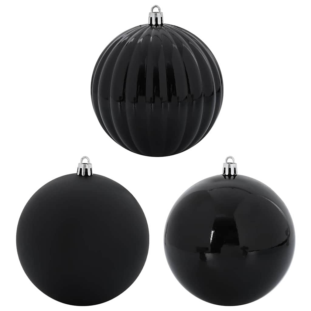 Christmas Bauble Set XL 9 pcs Black Plastic