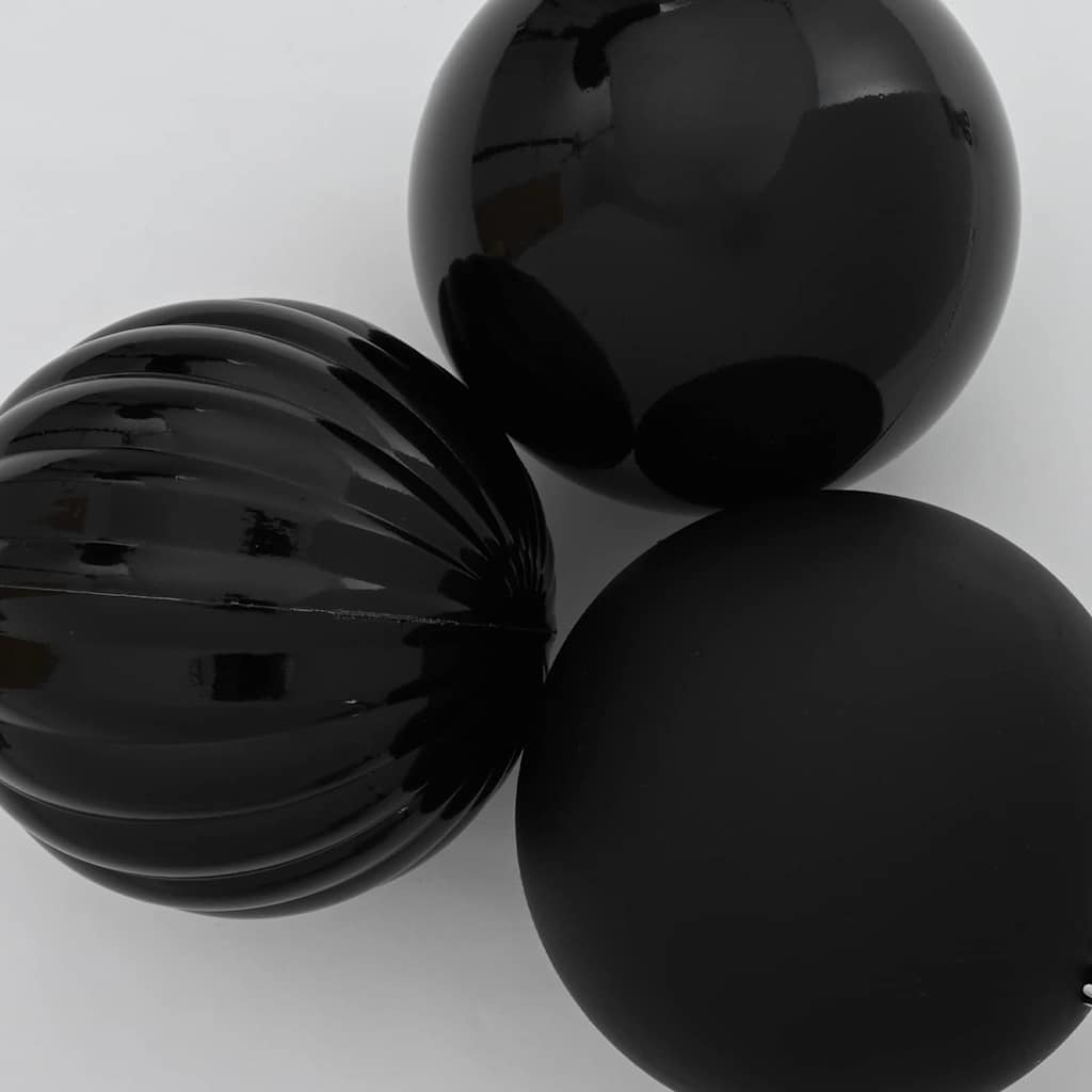Christmas Bauble Set XXL 4 pcs Black Plastic