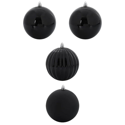 Christmas Bauble Set XXL 4 pcs Black Plastic