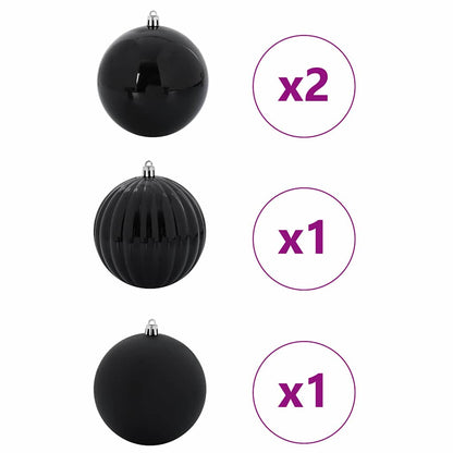 Christmas Bauble Set XXL 4 pcs Black Plastic