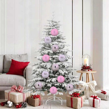 Christmas Bauble Set XL 9 pcs Pink Plastic