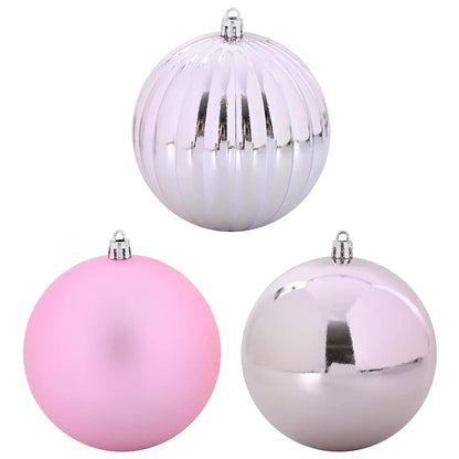 Christmas Bauble Set XL 9 pcs Pink Plastic
