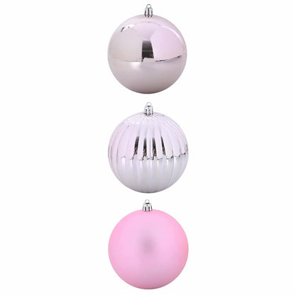 Christmas Bauble Set XXL 3 pcs Pink Plastic