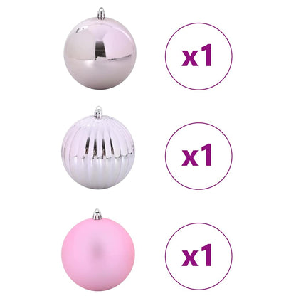 Christmas Bauble Set XXL 3 pcs Pink Plastic