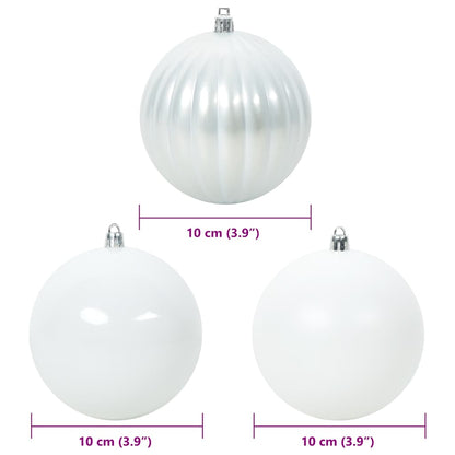 Christmas Bauble Set XL 15 pcs White Plastic