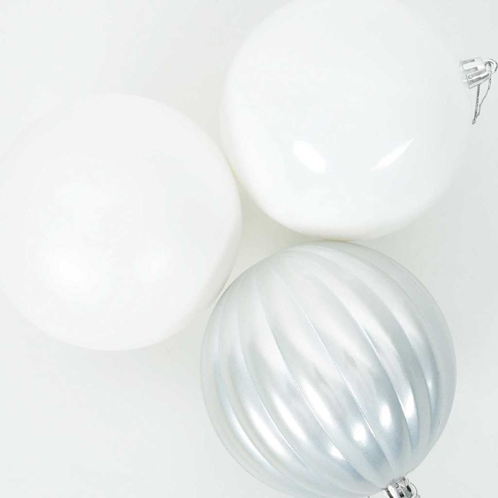 Christmas Bauble Set XL 9 pcs White Plastic