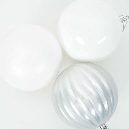 Christmas Bauble Set XL 9 pcs White Plastic