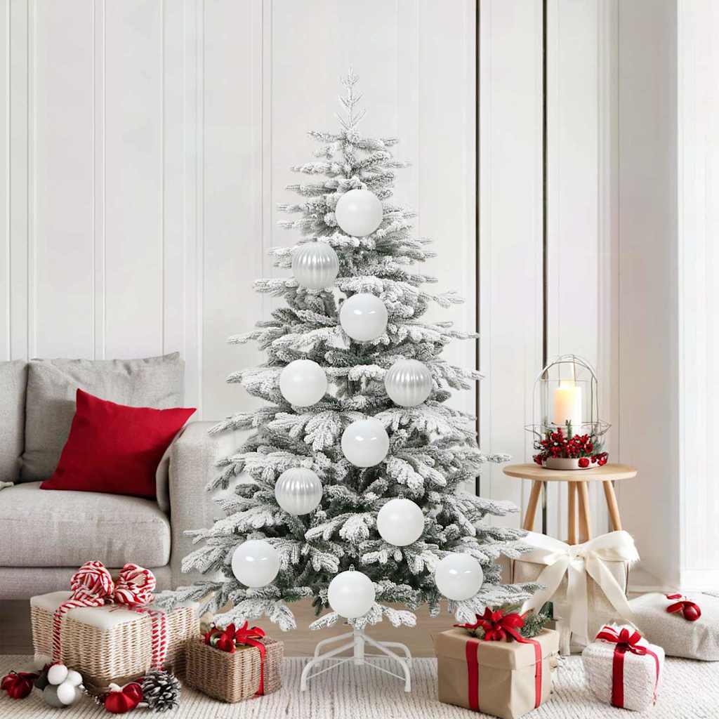 Christmas Bauble Set XL 9 pcs White Plastic