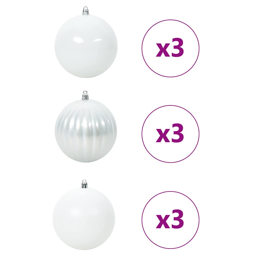 Christmas Bauble Set XL 9 pcs White Plastic