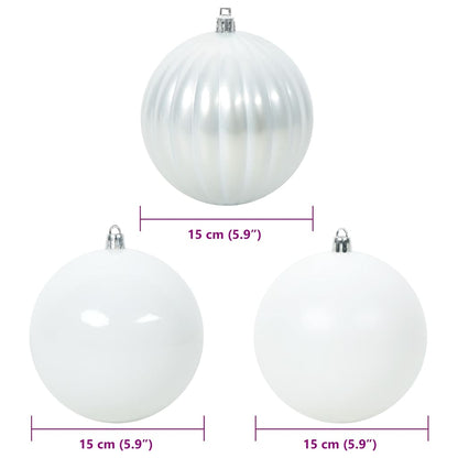 Christmas Bauble Set XL 9 pcs White Plastic